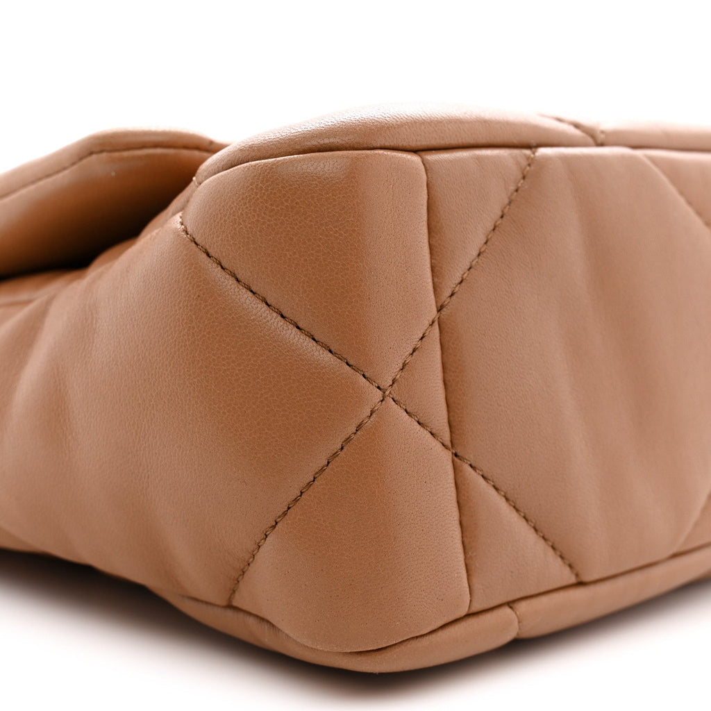 Lambskin Quilted Medium Chanel 19 Flap Brown