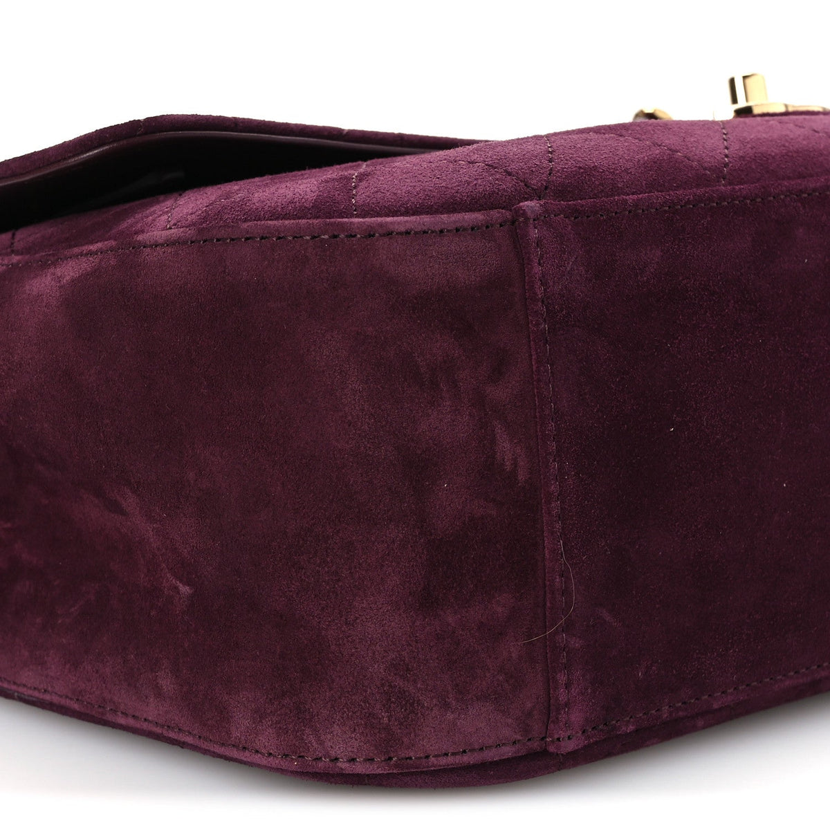 Suede Calfskin Small Souplissimo Maxi Flap Burgundy