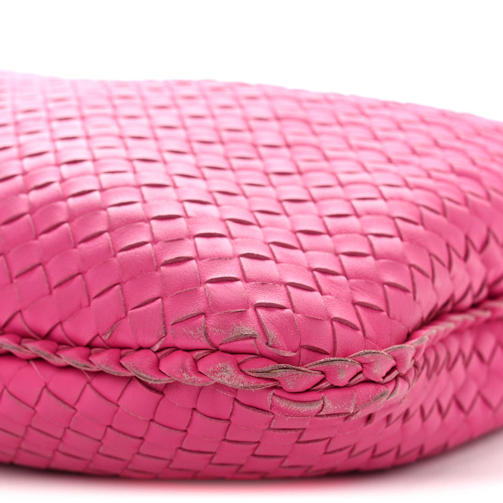 Nappa Intrecciato Medium Veneta Hobo Rosa Shock
