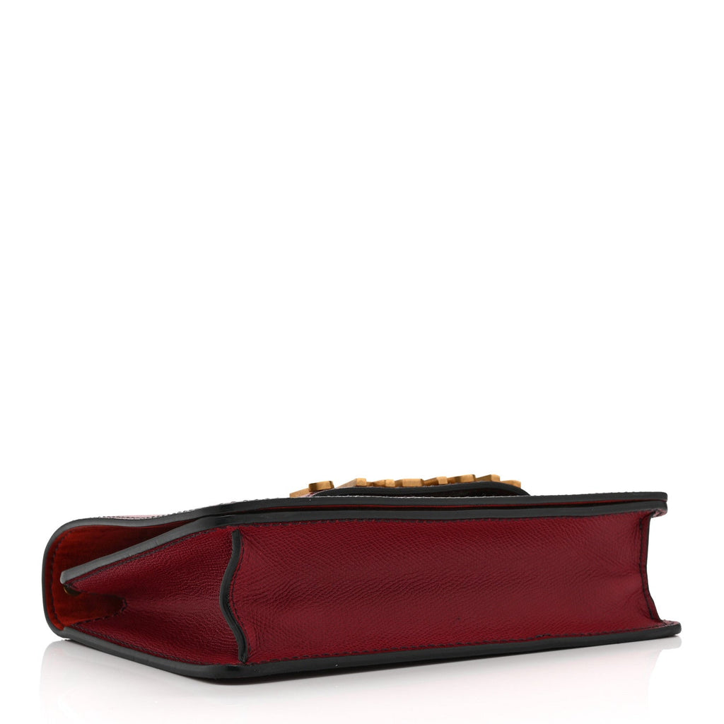 Grained Calfskin J'Adior Chain Flap Bag Red