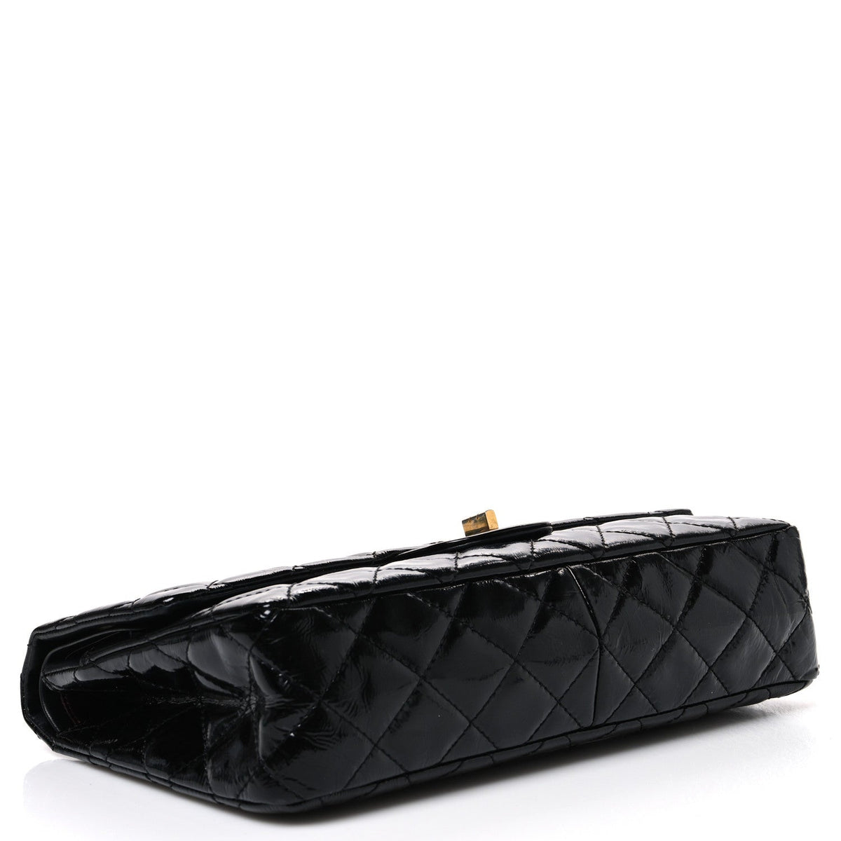 Distressed Patent Quilted 2.55 Reissue 227 Flap Black