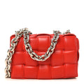 Lambskin Maxi Intreccio Padded Chain Cassette Crossbody Bag Nail Polish