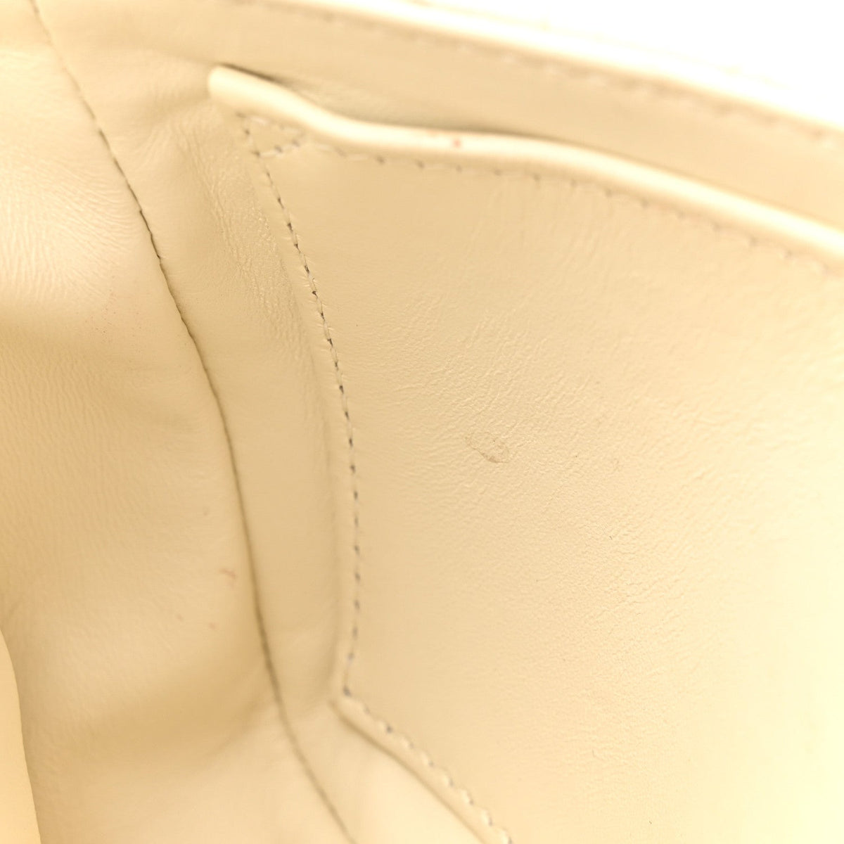 Grained Calfskin Cannage Small Caro Bag White