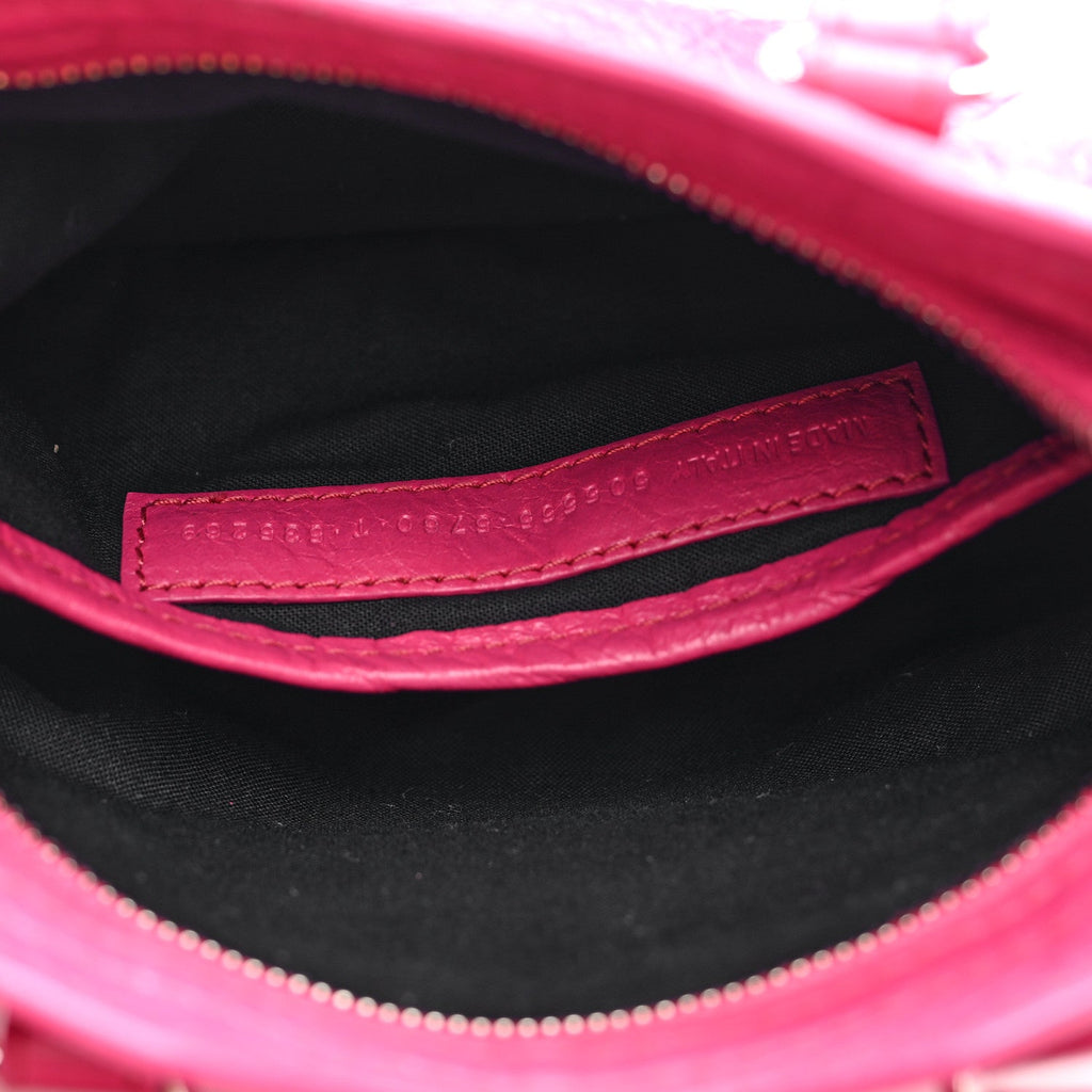 Agneau Arena Silver Hardware Nano Le City Fuchsia