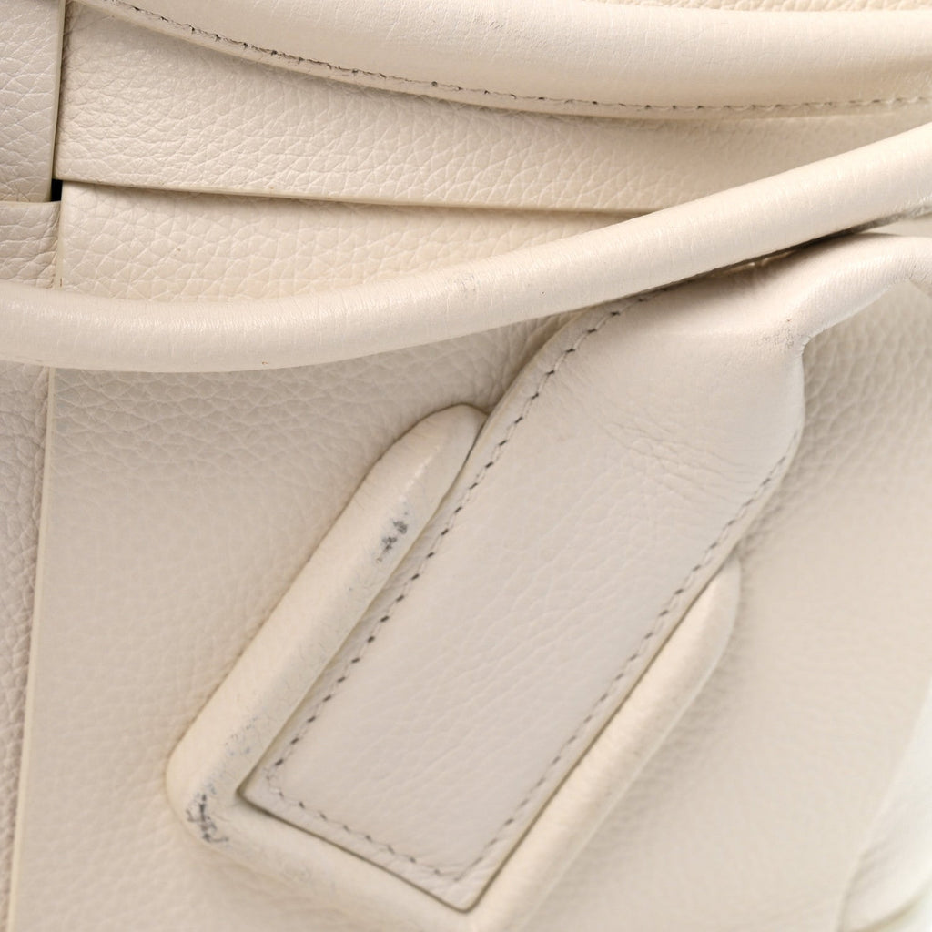 French Calfskin Maxi Intrecciato Medium Arco Bianco