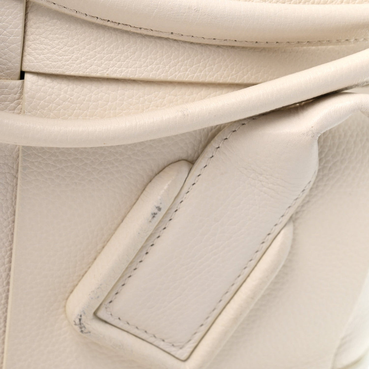 French Calfskin Maxi Intrecciato Medium Arco Bianco