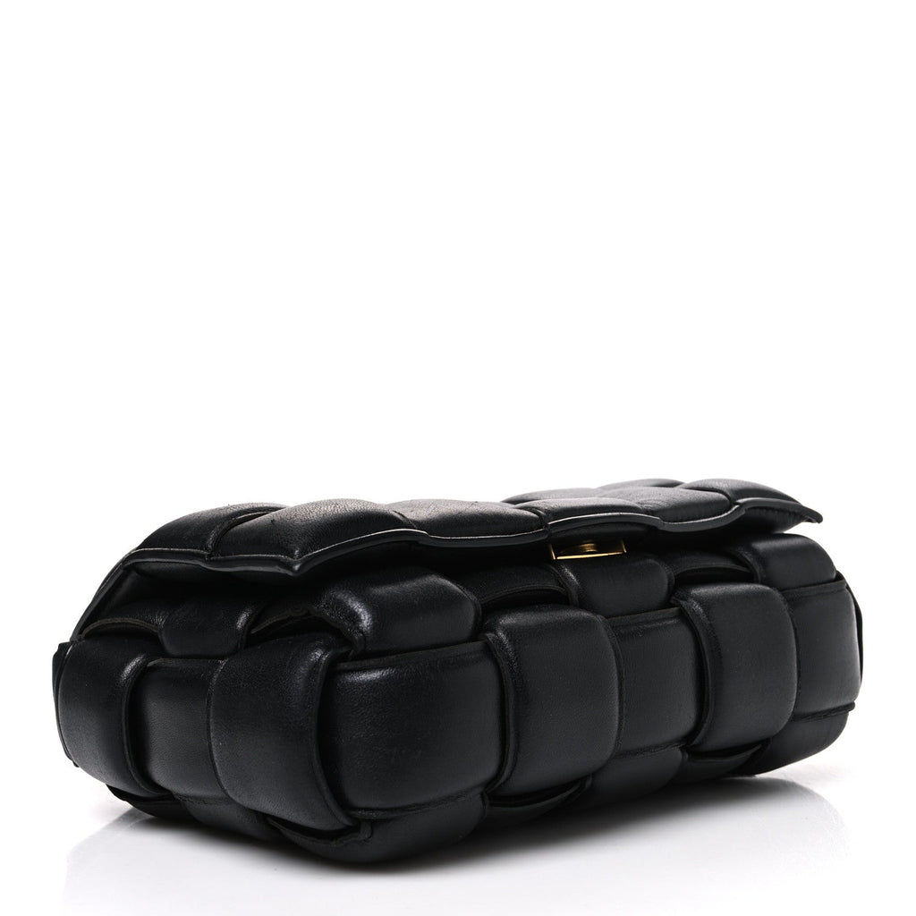 Nappa Maxi Intreccio Padded Cassette Crossbody Bag Black