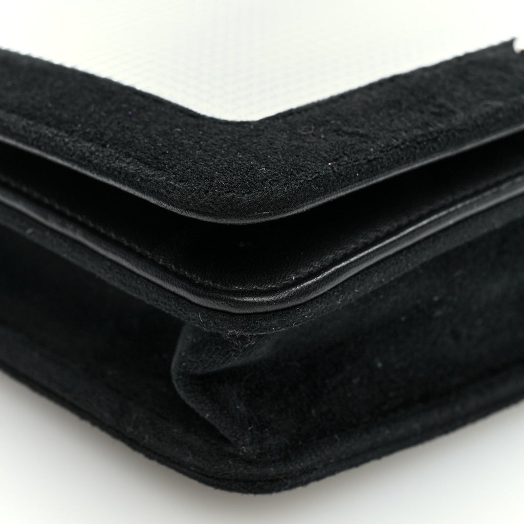 Velvet Mirror Embellished Boy Wallet On Chain WOC Argent