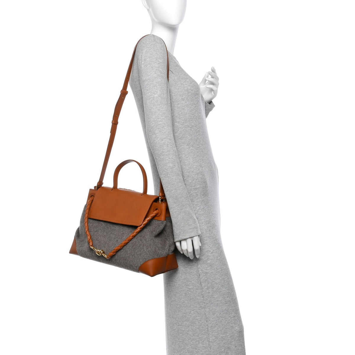 Wool Calfskin Medium Ciao Ciao Grey Tan