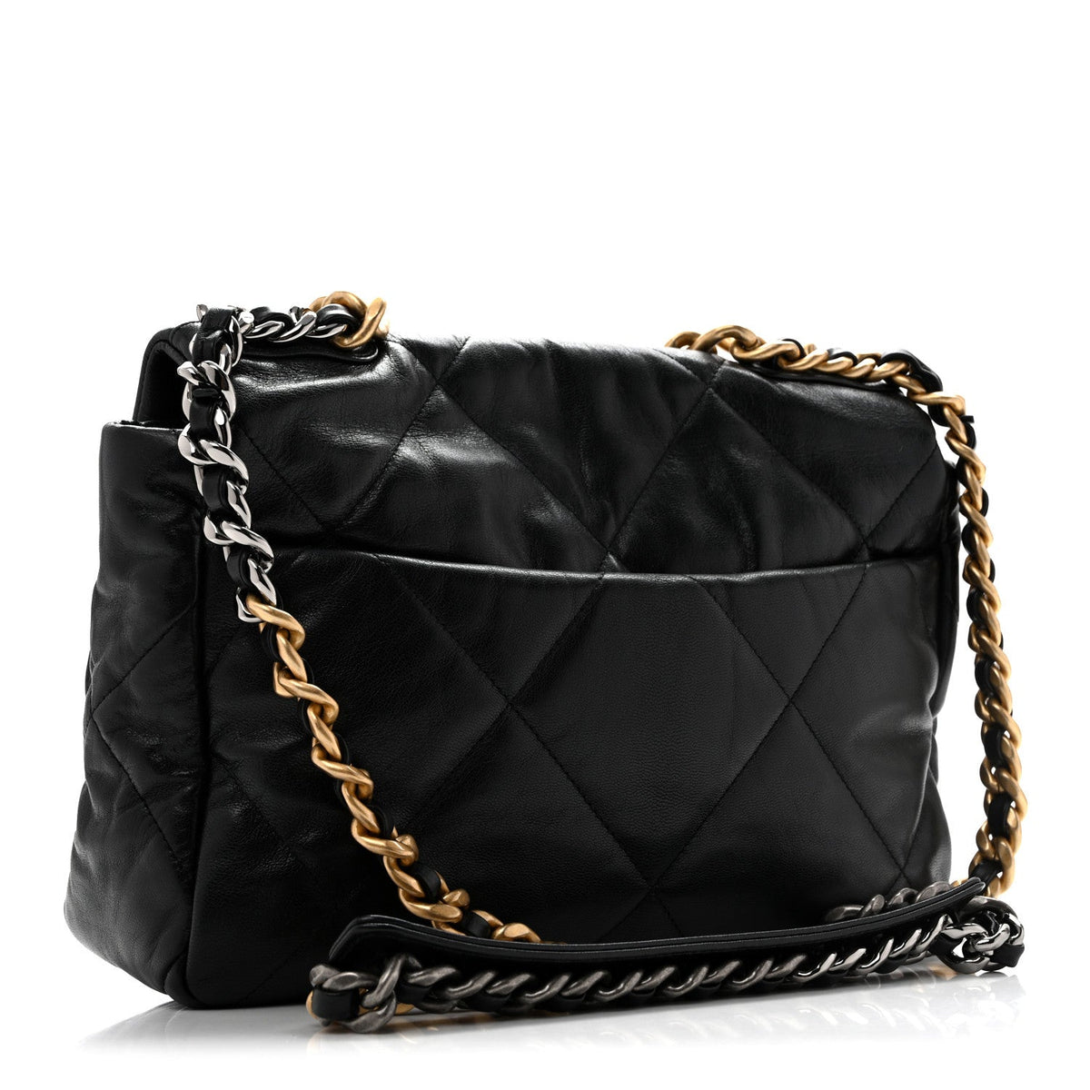Goatskin Quilted Large Chanel 19 Flap Black