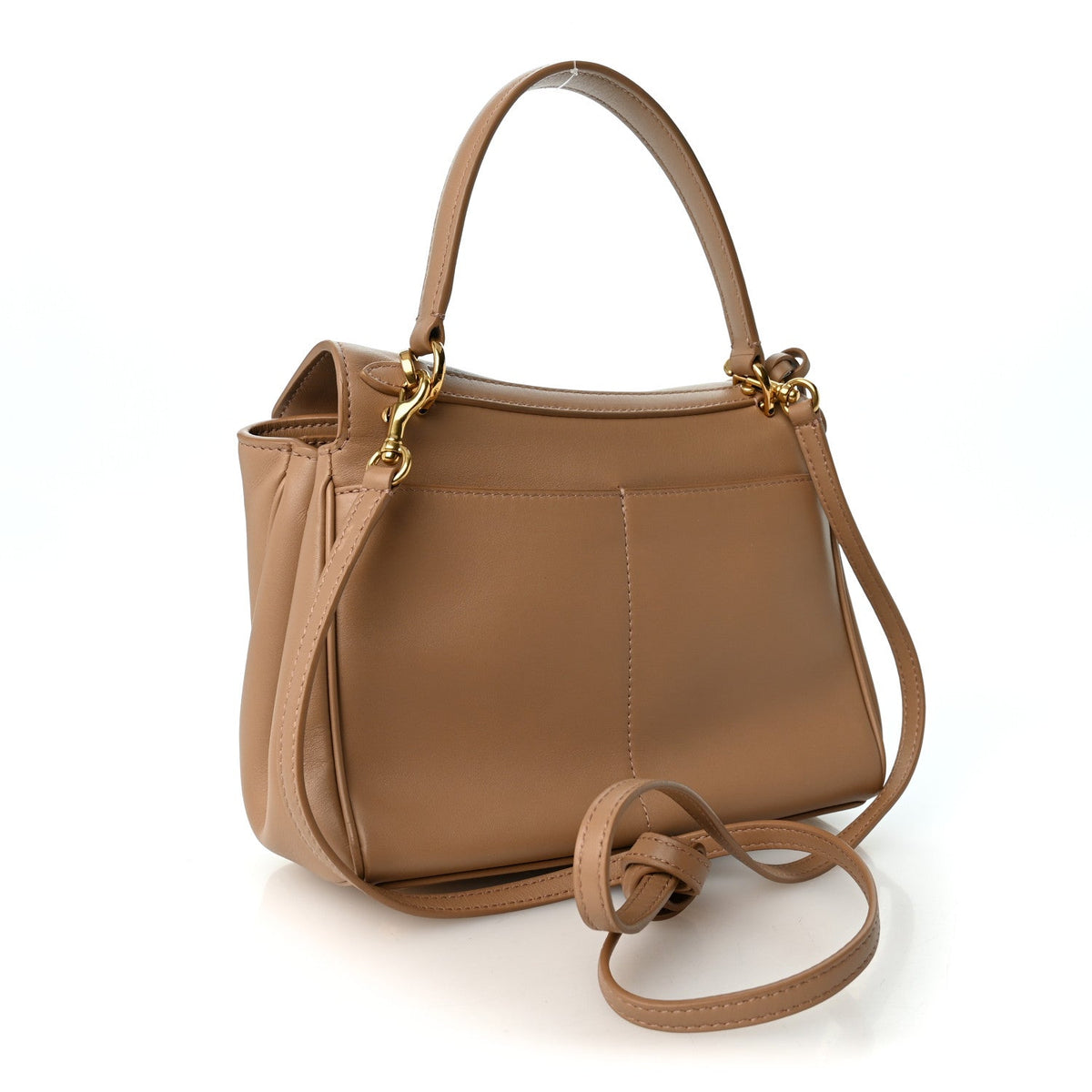 Natural Smooth Calfskin Mini Rodeo Top Handle Handbag Latte