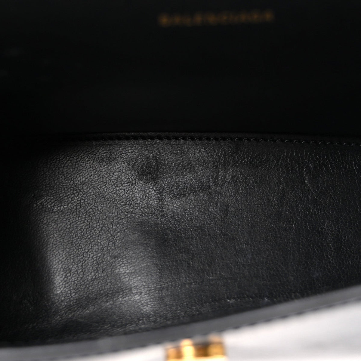 Shiny Box Calfskin Hourglass Top Handle Bag XS Black