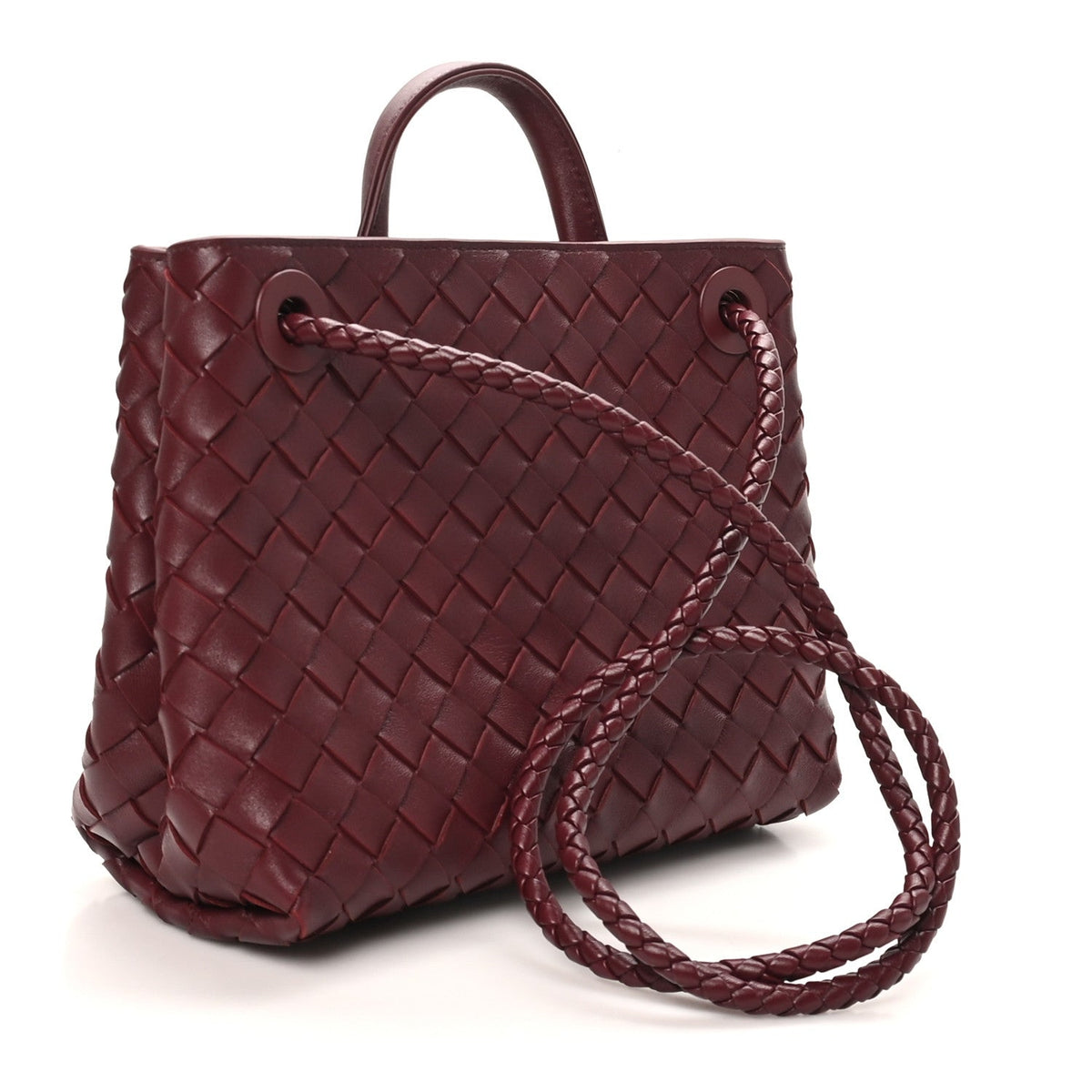 Nappa Intrecciato Small Andiamo Shoulder Bag Barolo