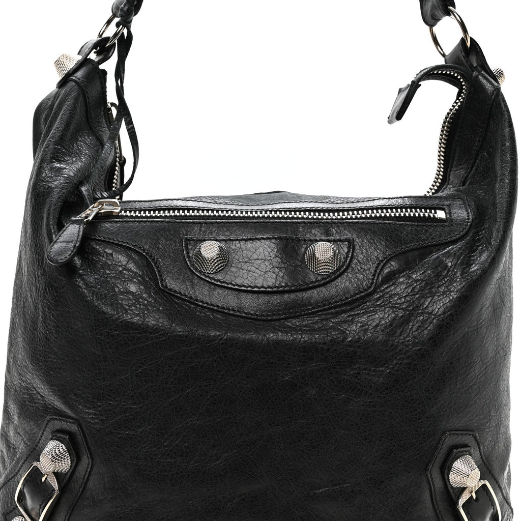 Chevre Giant 21 Silver Hardware Day Hobo Black