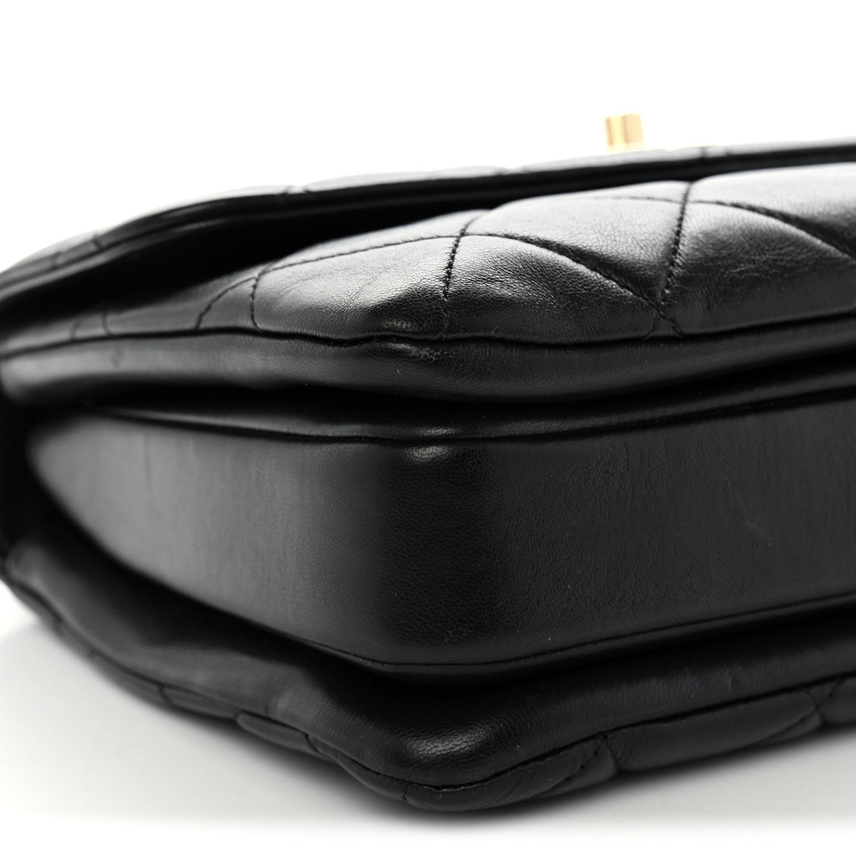 Lambskin Quilted Small Trendy CC Dual Handle Flap Bag Black