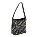 Oblique Calfskin Small Medaillon Bucket Bag Blue