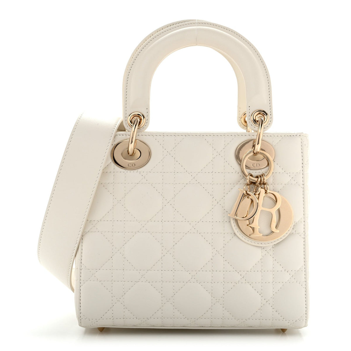 Lambskin Cannage Small My ABCDior Lady Dior White
