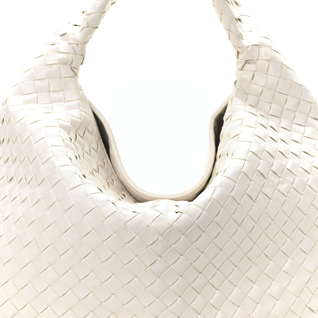 Calfskin Intrecciato Large Hop White
