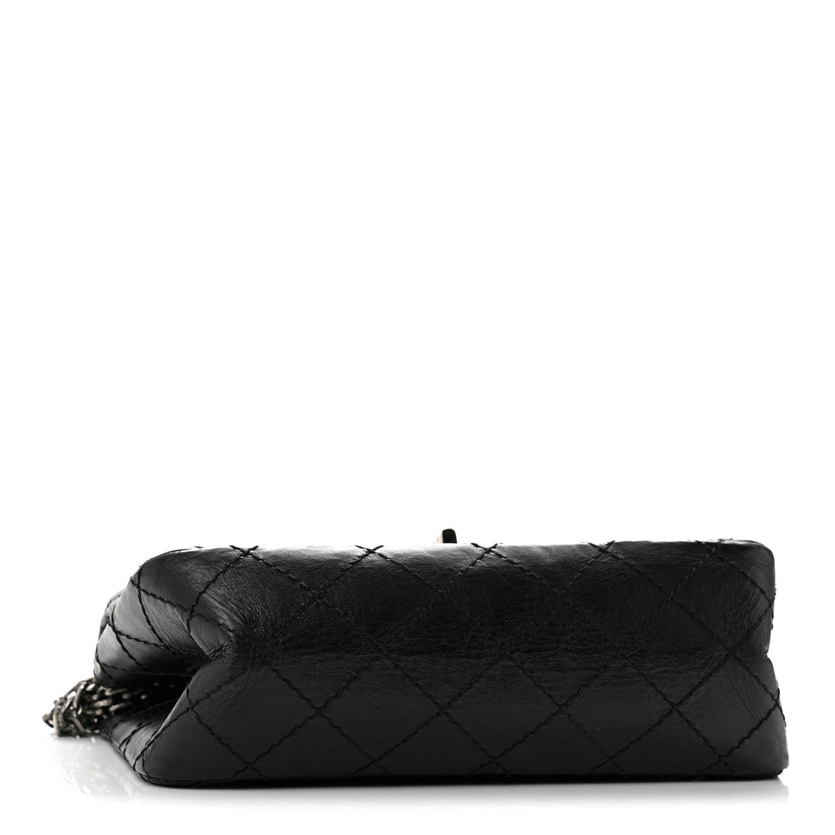 Aged Calfskin Quilted 2.55 Reissue Mini Flap Black