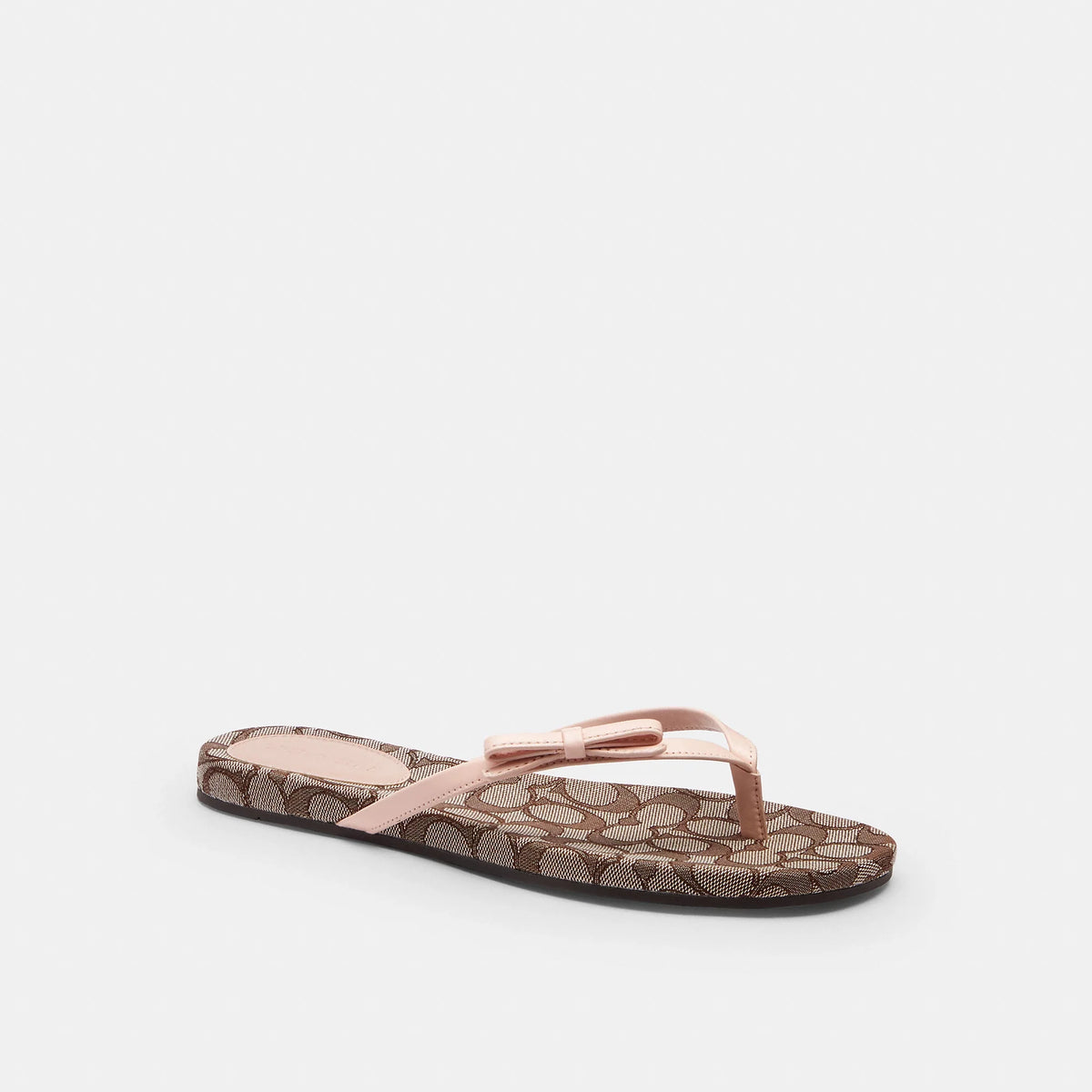 Coach Outlet Bow Flip Flop In Signature Jacquard