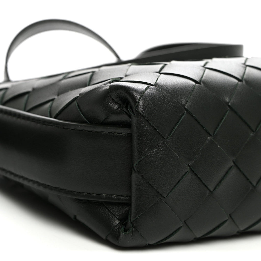 Calfskin Intrecciato Traveler Phone Pouch Dark Green