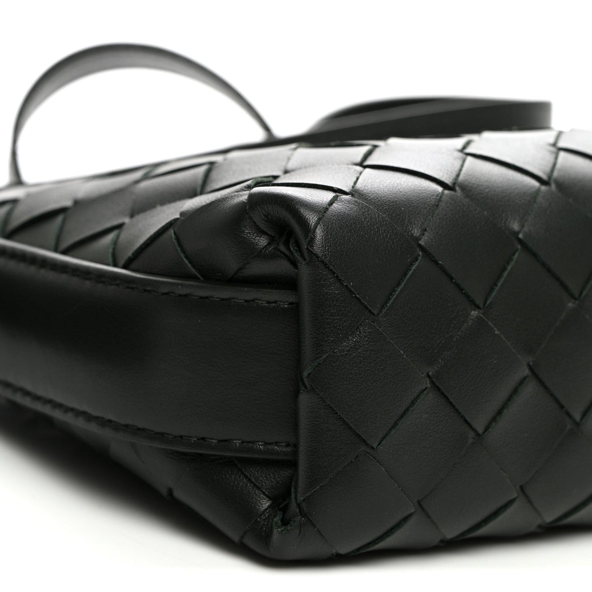 Calfskin Intrecciato Traveler Phone Pouch Dark Green