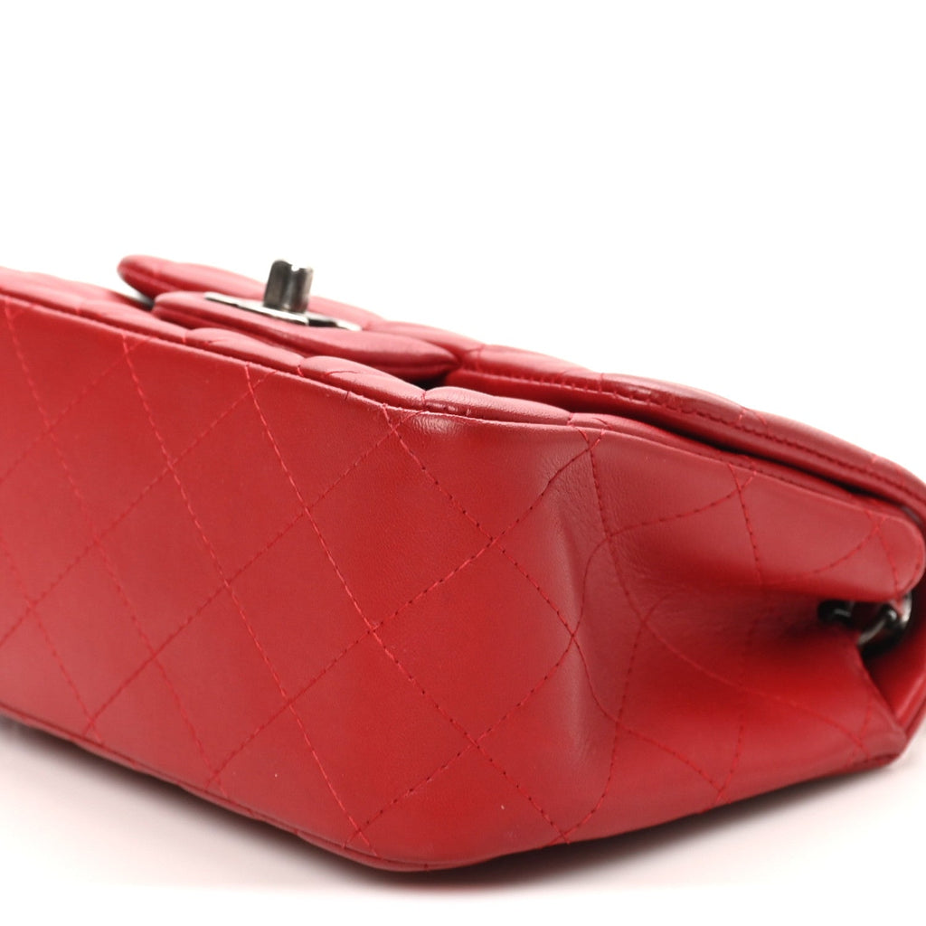Lambskin Quilted Mini Square Flap Red