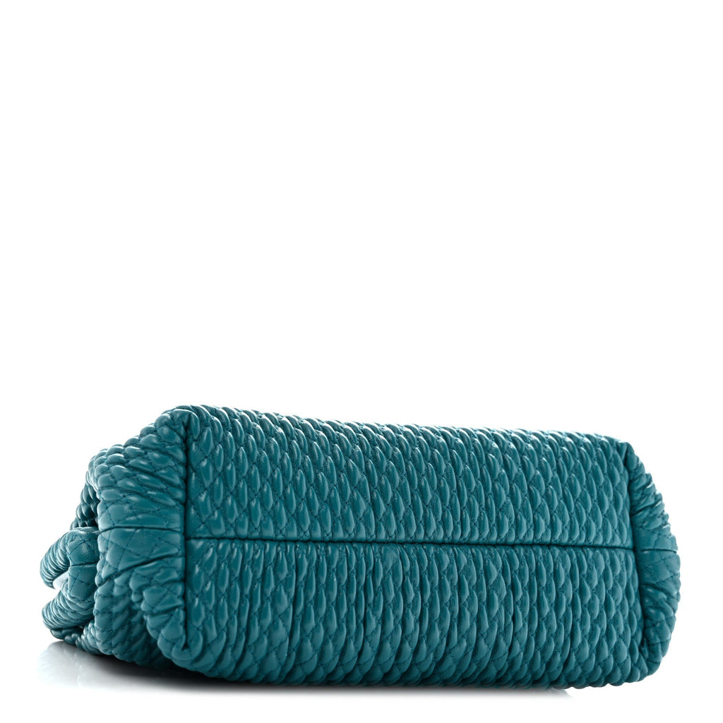 Lambskin Knit Small The Point Triangle Bag Mallard