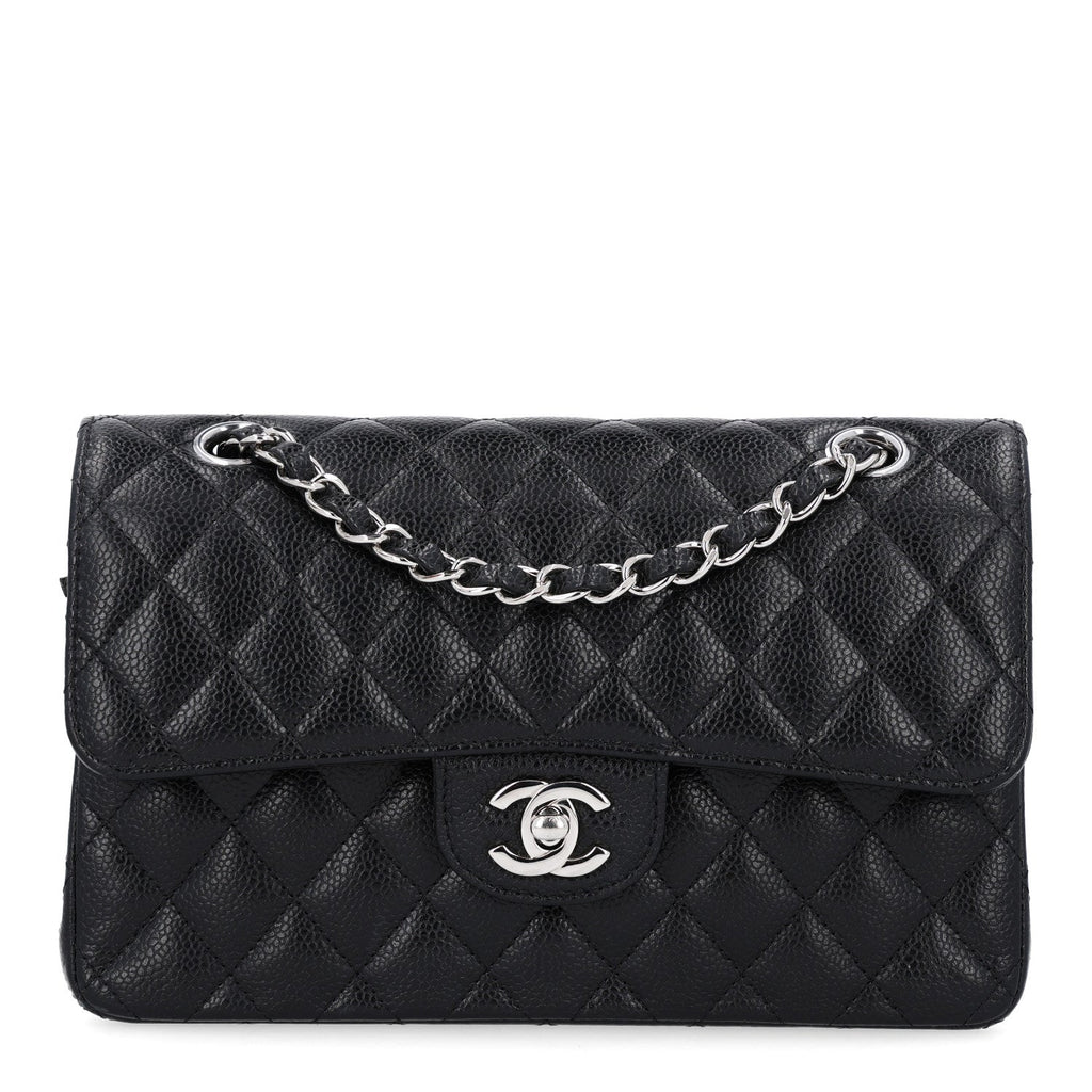 Caviar Quilted Small Double Flap Black