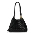 Nappa Intrecciato Small Parachute Shoulder Bag Black
