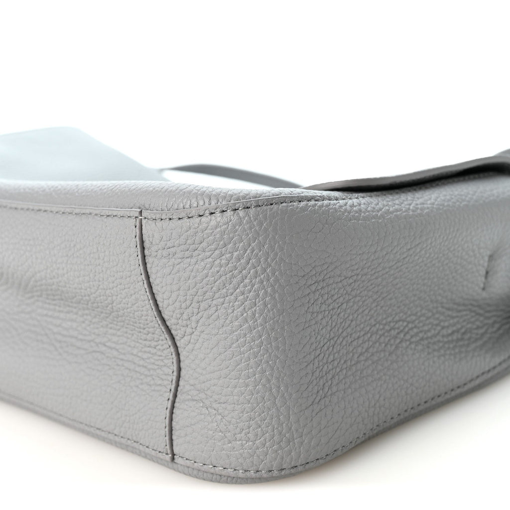Grained Calfskin Small Souplissimo Maxi Flap Grey