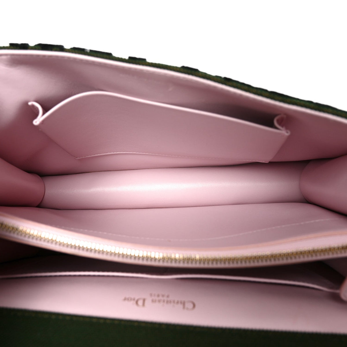 Velvet Oblique Diorama Satchel Black Green Pink