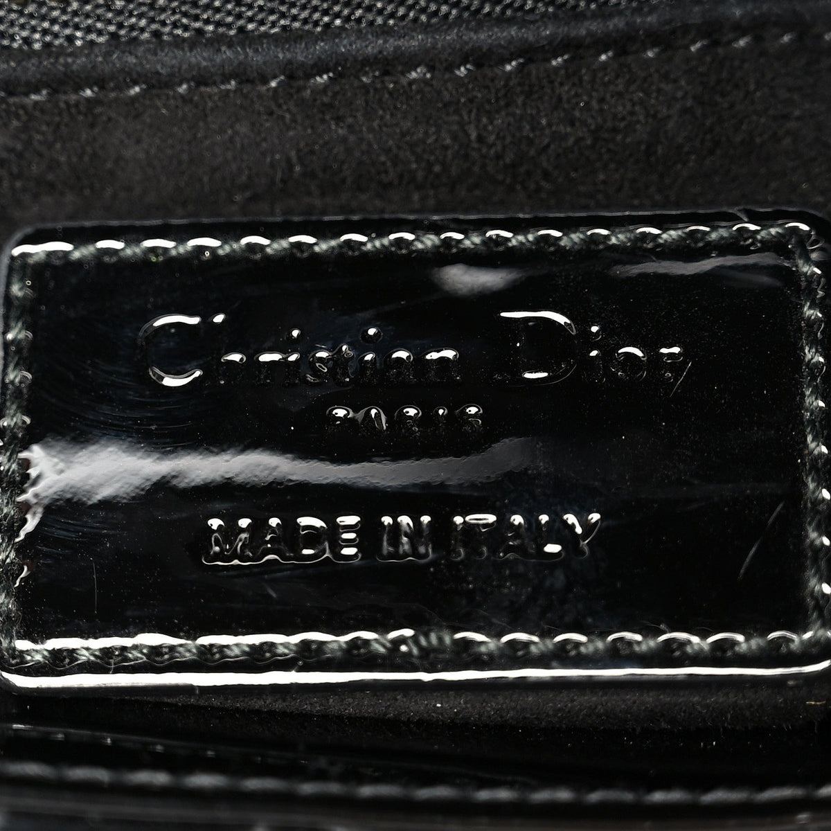 Patent Cannage Mini Lady Dior Black