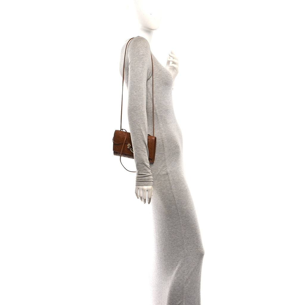 Nappa Intrecciato Andiamo Pouch On Strap Tannin