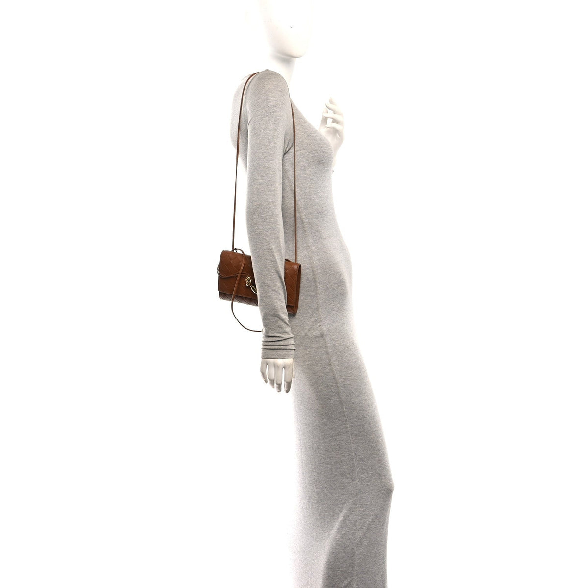 Nappa Intrecciato Andiamo Pouch On Strap Tannin