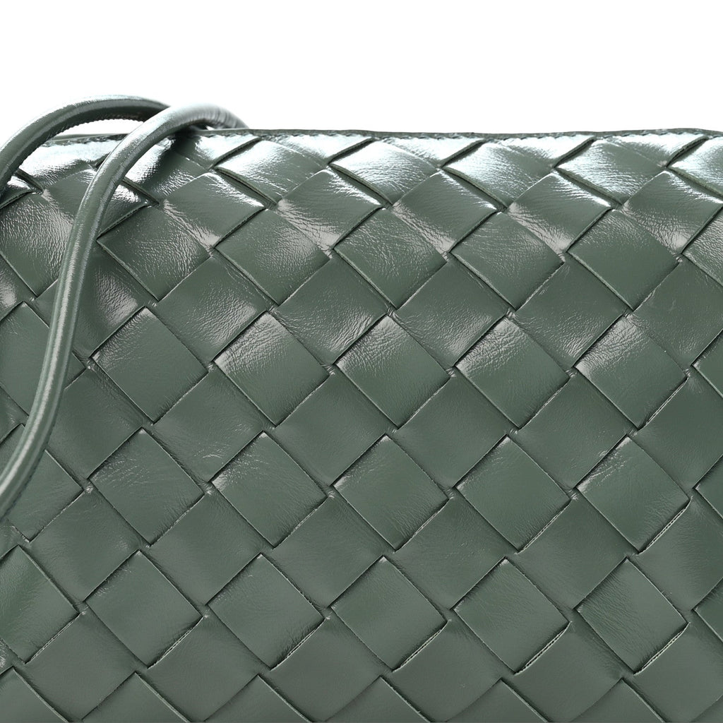 Polished Nappa Intrecciato Knot Mini Loop Camera Bag Aloe