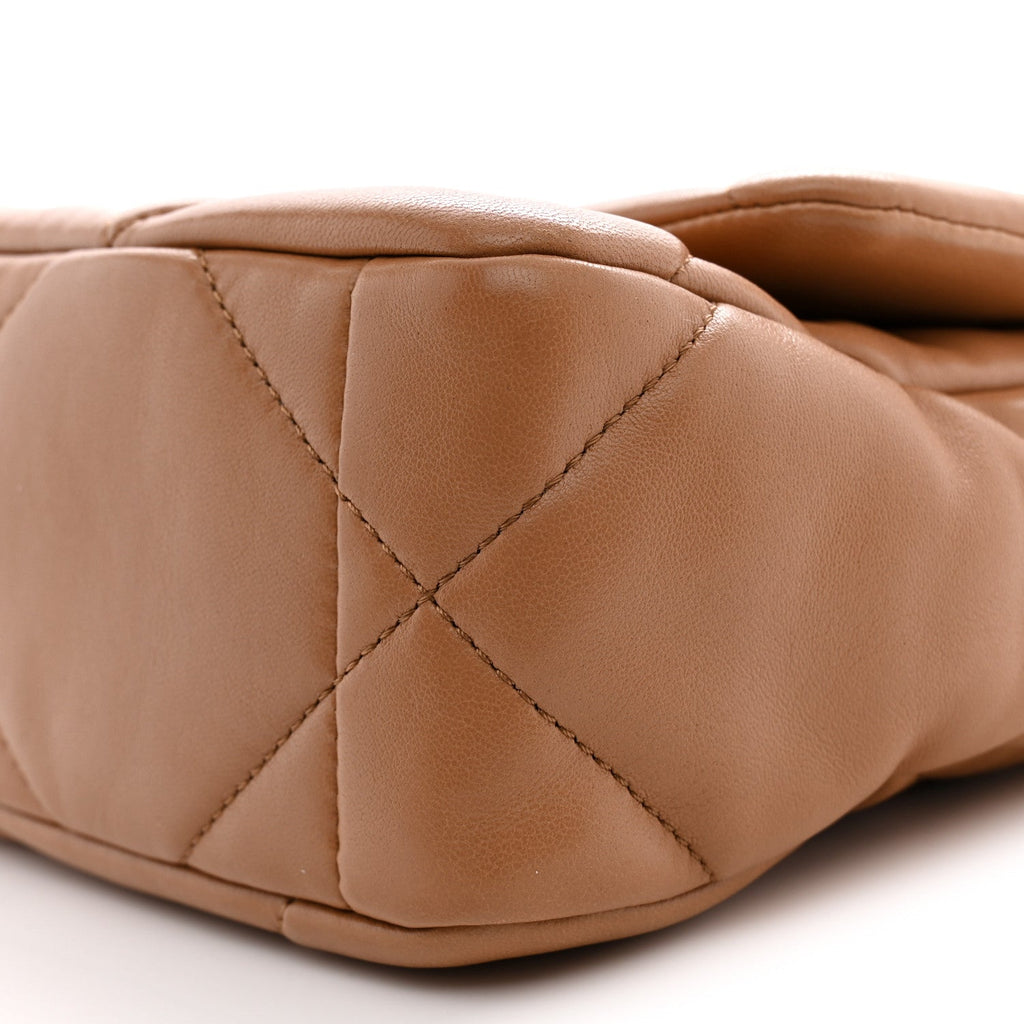 Lambskin Quilted Medium Chanel 19 Flap Brown