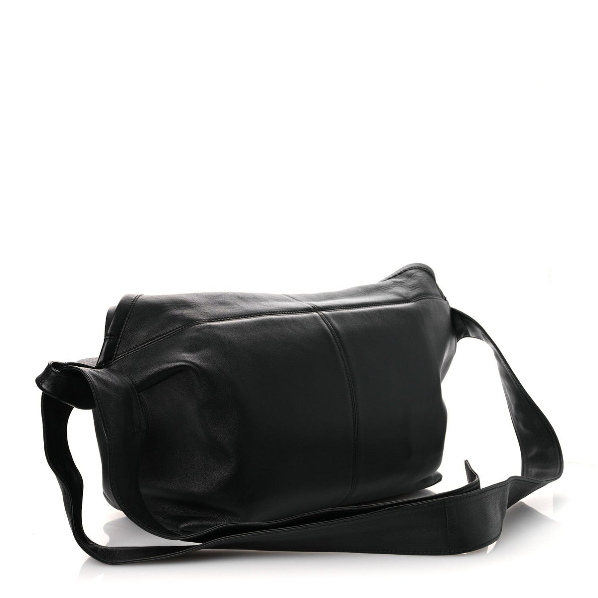 Silky Calfskin Medium Sawyer Messenger Bag Black
