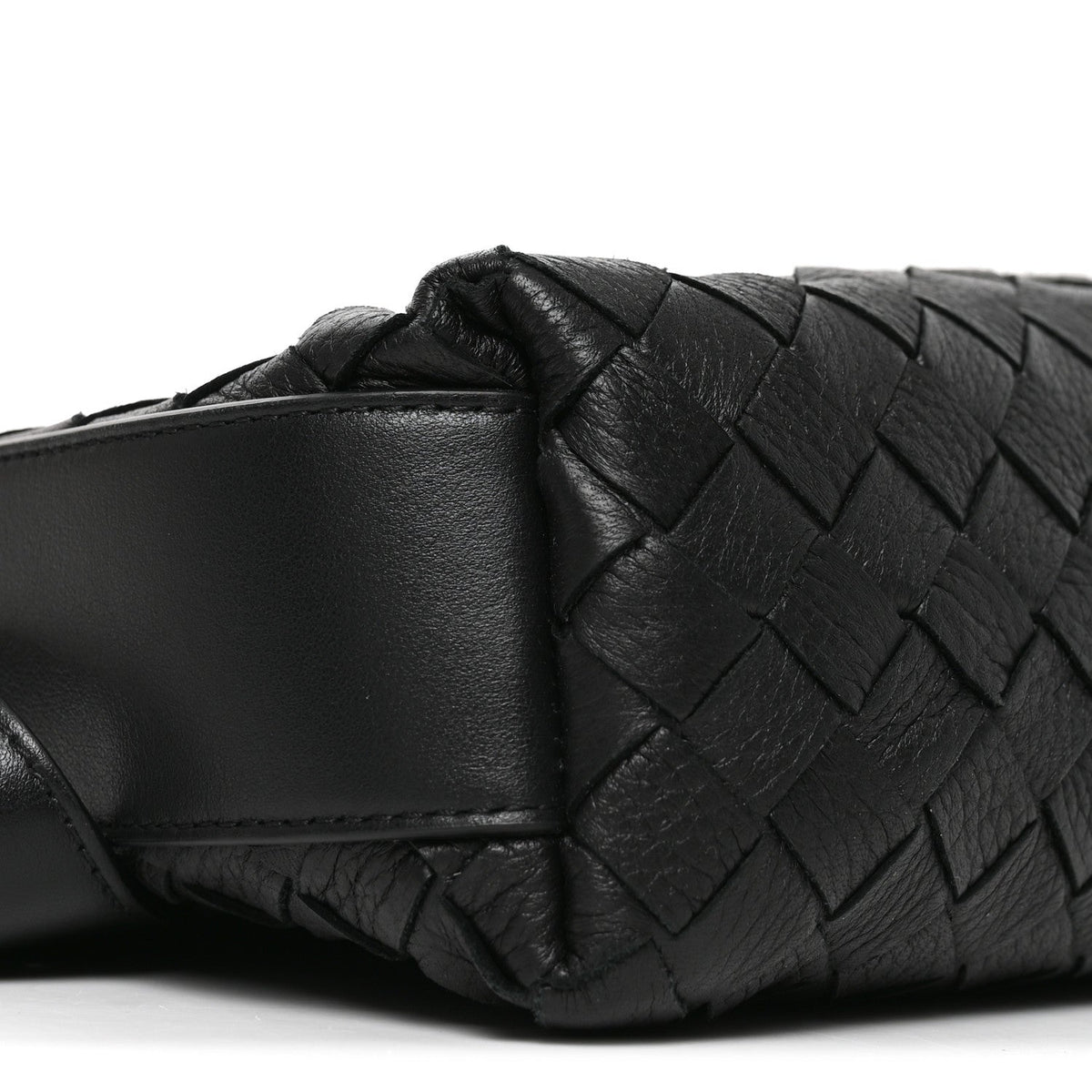 Deerskin Intrecciato Small Traveler Hobo Black