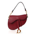 Grained Calfskin Saddle Bag Red