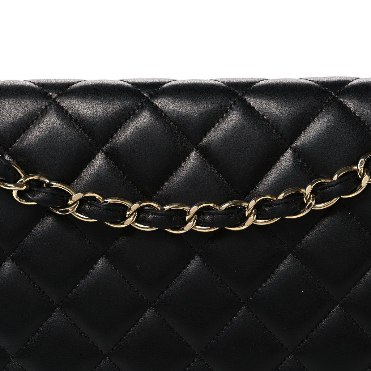 Lambskin Quilted Maxi Double Flap Black
