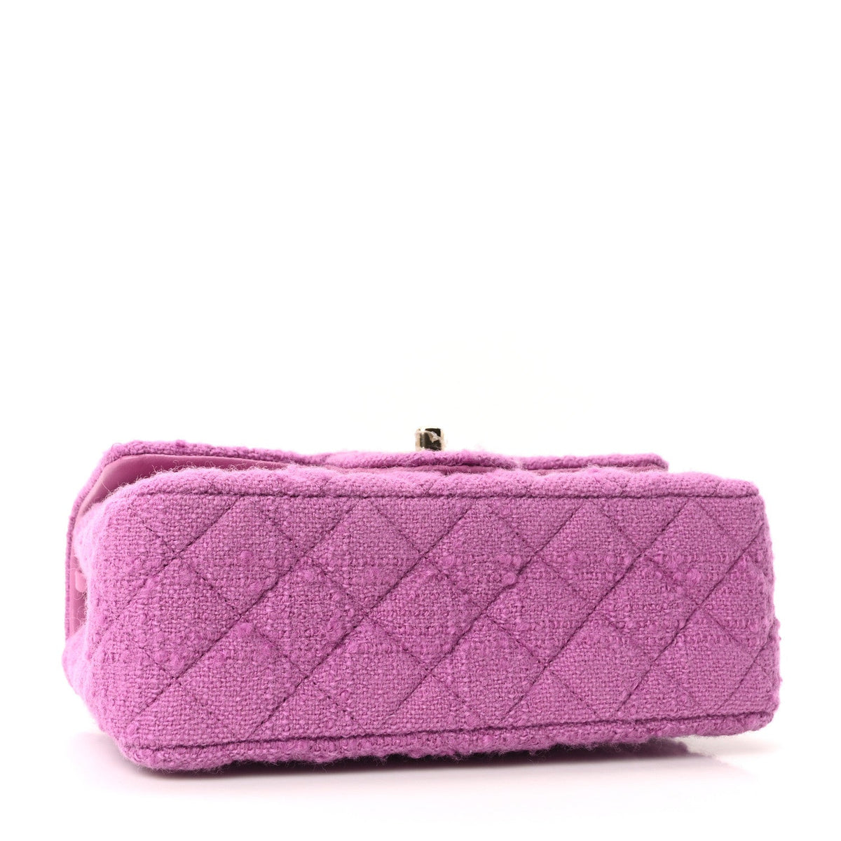 Tweed Quilted Mini Rectangular Flap Purple