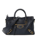 Chevre Gold Metallic Edge Hardware S City Bleu Nuit Dark Sea