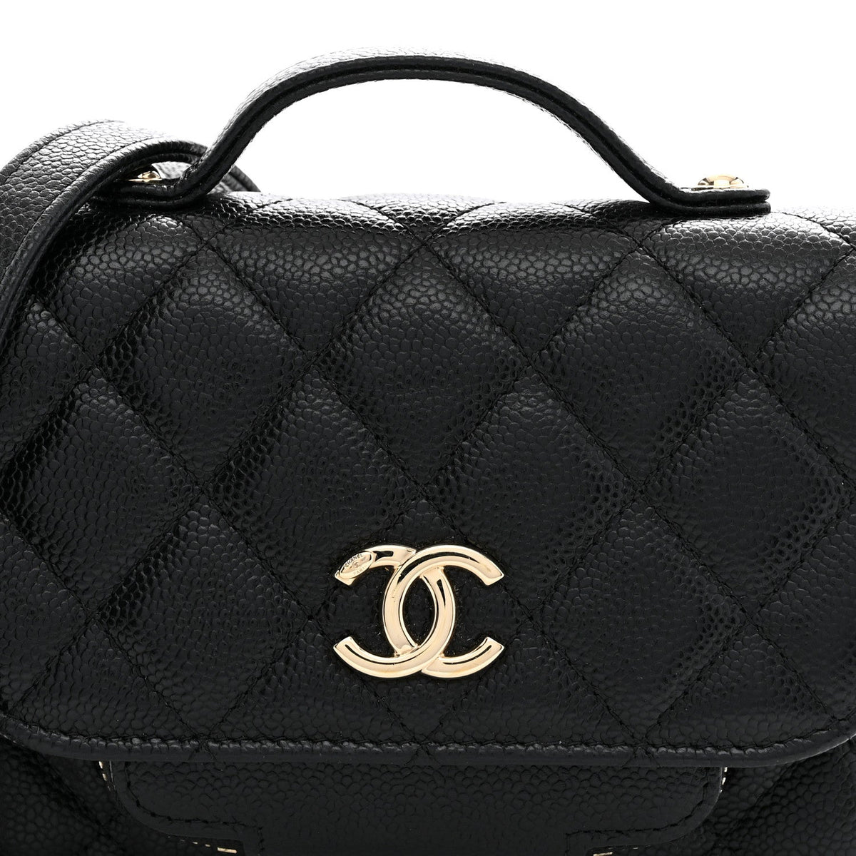 Caviar Quilted Business Affinity Clutch With Chain Black