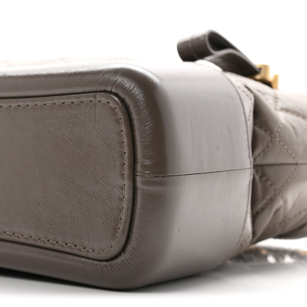 Aged Calfskin Quilted Medium Gabrielle Hobo Grey