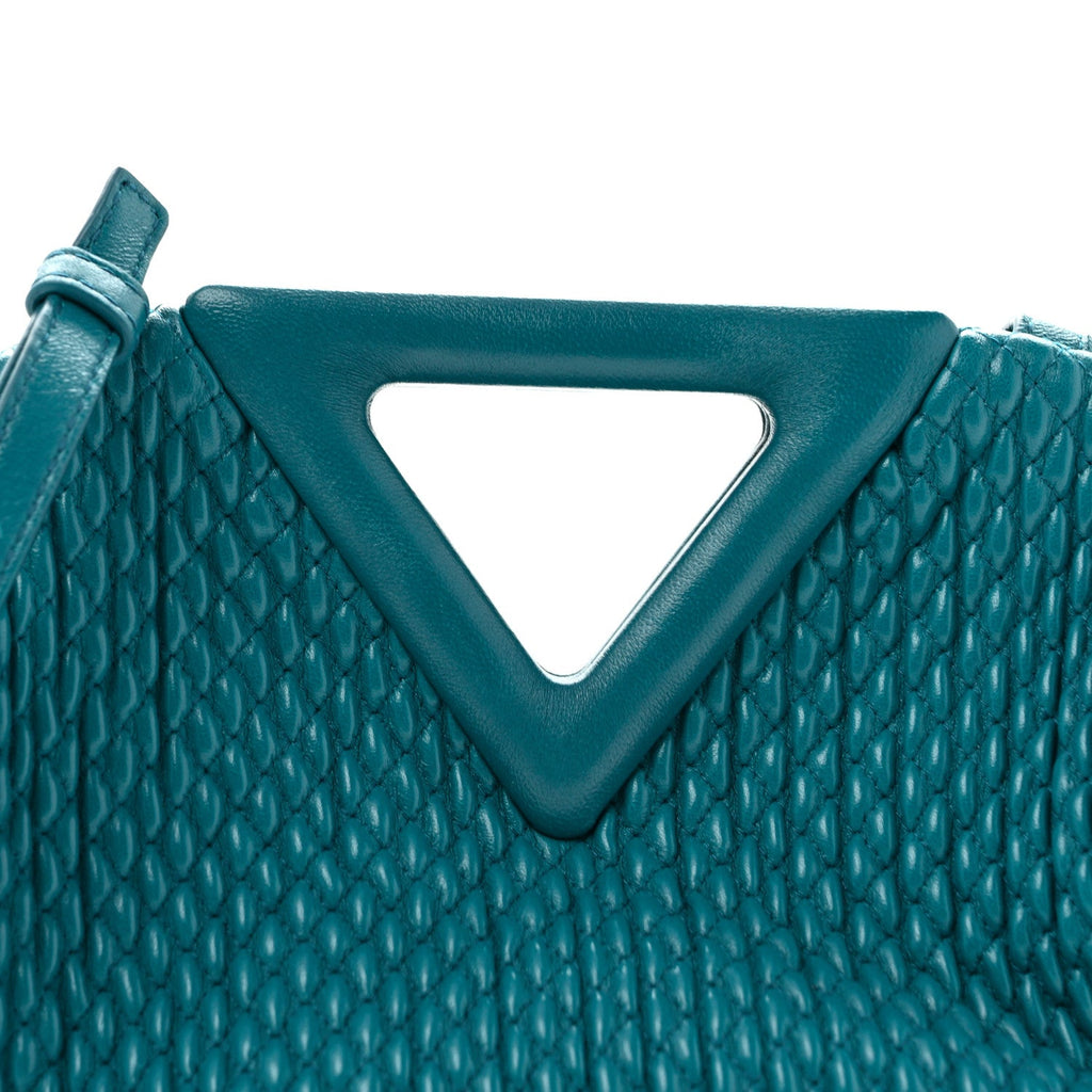 Lambskin Knit Small The Point Triangle Bag Mallard