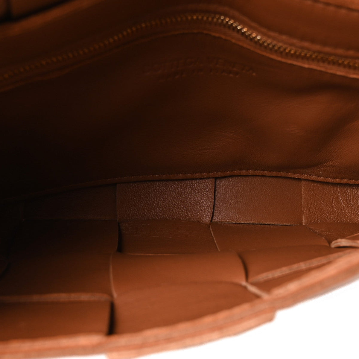 Lambskin Maxi Intrecciato Cassette Crossbody Bag Caramel