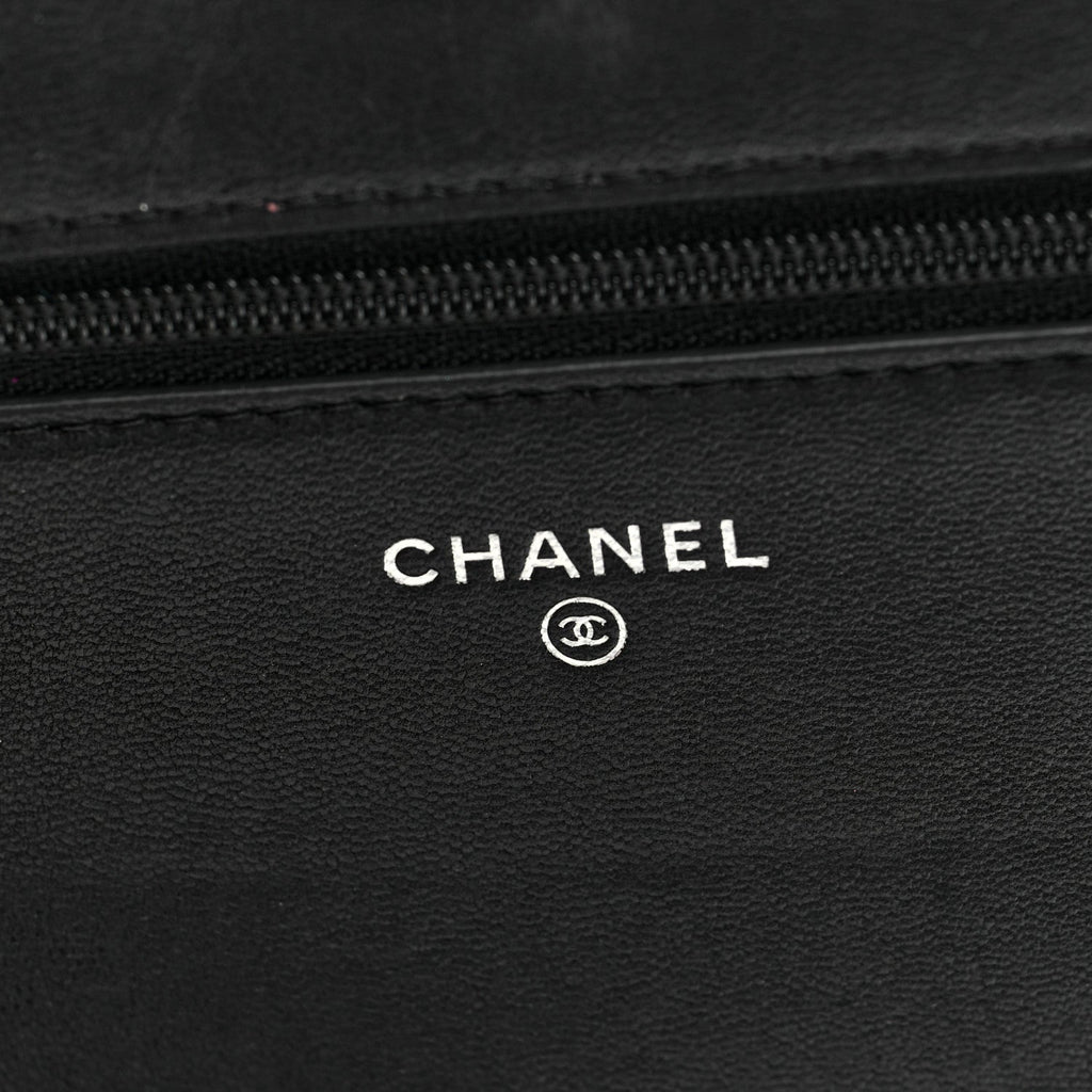 Velvet Mirror Embellished Boy Wallet On Chain WOC Argent