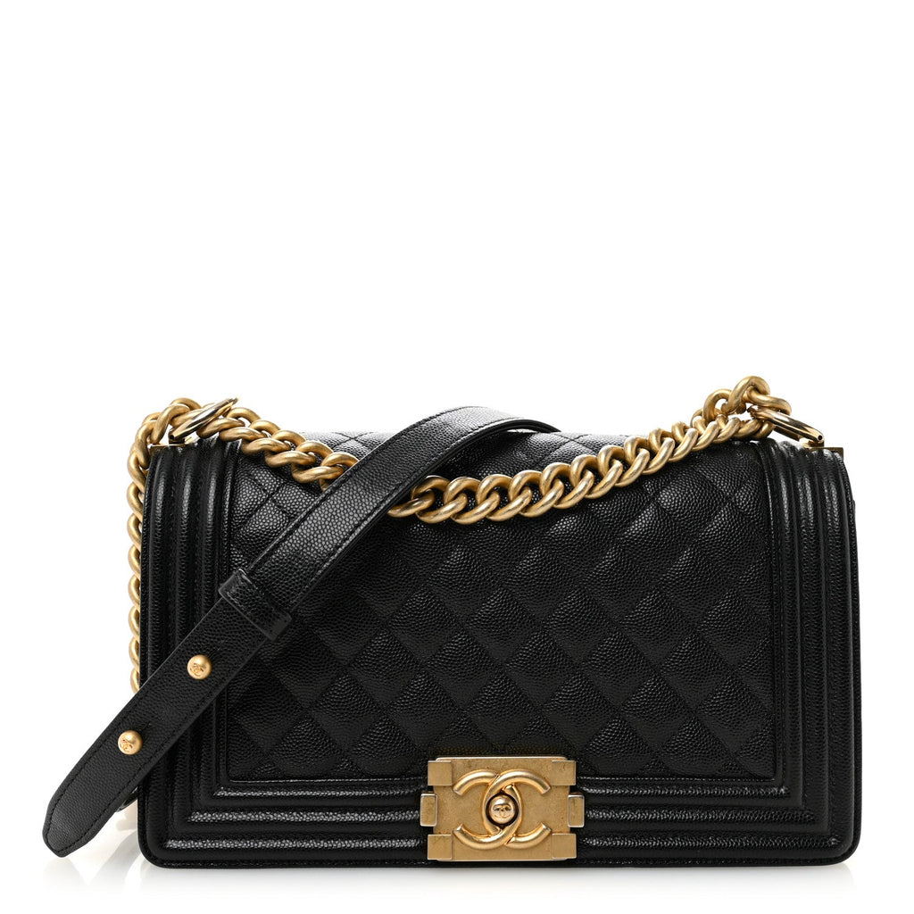 Caviar Quilted Medium Boy Flap Black