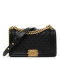 Caviar Quilted Medium Boy Flap Black